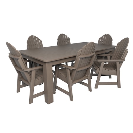 Highwood Usa Hamilton 7pc Rectangular Outdoor Patio Furniture Dining Set 84 x 42 AD-ST7HM1CO5AA-WBR
